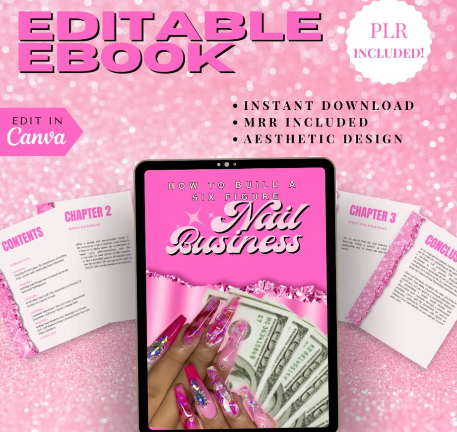 PLR eBook - Nail Business, Canva eBook Template, DFY - Image 2