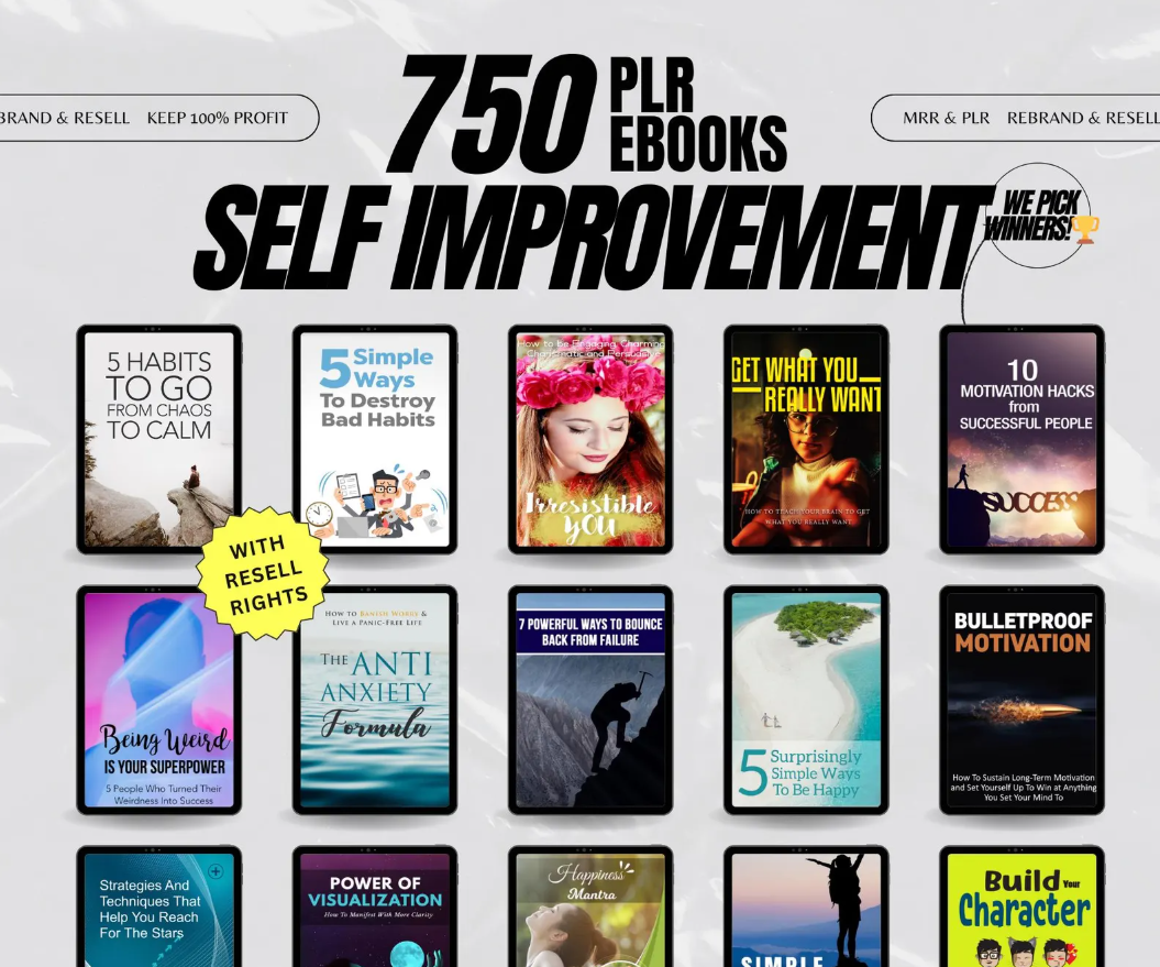 EBOOKS Self Improvement Bundle/750 Digital Books With Resell Rights