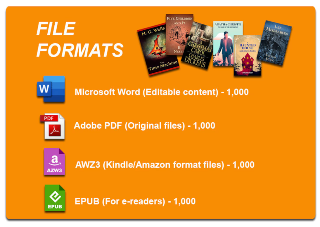 1000 timeless classic & famous novels in digital format with PLR 100% copyright free - Image 3